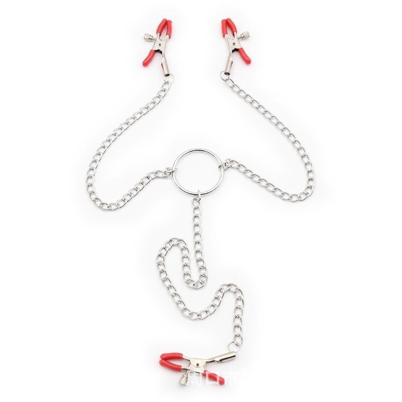 Stainless Steel Metal Chain Nipple Milk Clips Breast Clip Sex Nipple Clamps Sex Toys Butterfly Style For Couples