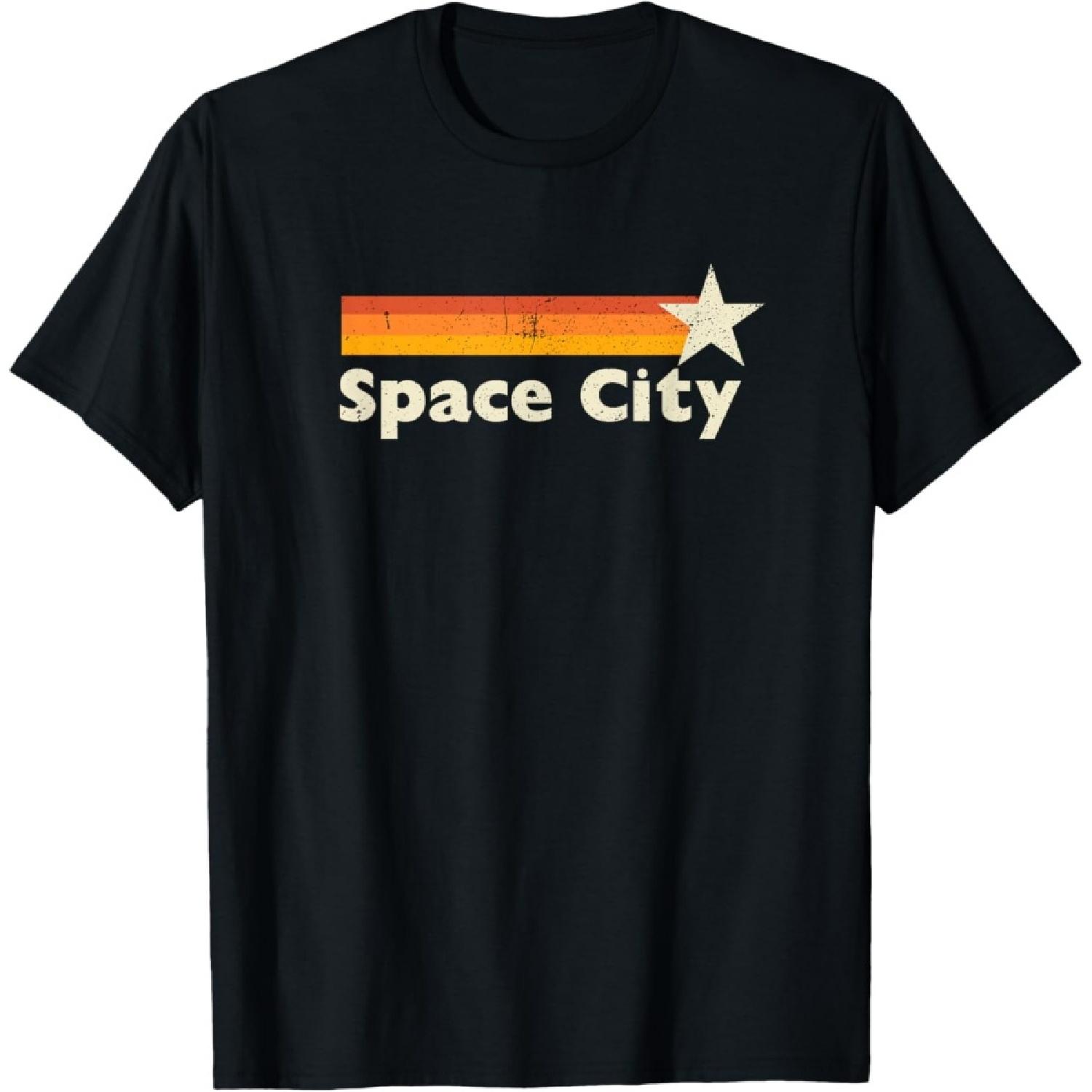 Retro Distressed Houston Baseball Space City T-Shirt(1) S