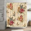 Elegant Vintage Floral Print Shower Curtain High Quality Waterproof Fabric for Bathroom Decor Modern Home Decor in White, Pink,