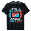 Level 7 Unlocked Awesome Since 2017 7th Birthday Gaming TShirt Gamer 7 Year Old Birthday Gift Video Game Lovers Tee Fashion Top