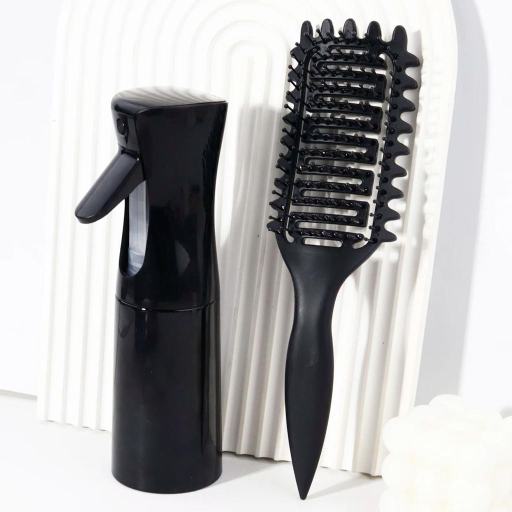 2pcs hairdressing comb set, with spray bottle and hollow comb, gently combing hair,hairdressing tools,Special for real hair wigs