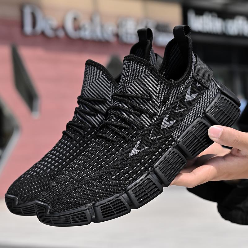 

Летняя новая ручной работы, дышащая повседневная обувь, мужская обувь, беговая спортивная сетка, дышащая 44 чёрный
