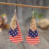 Retro Inspired Lightweight Earrings with Unique Multi Layer Print and Flag Sequins Portable for Festive Occasions