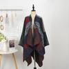 Ethnic Style Printed Shawl Imitation Cashmere Split Cape Warm Scarf Jacket Retro Literary Big Shawl Women