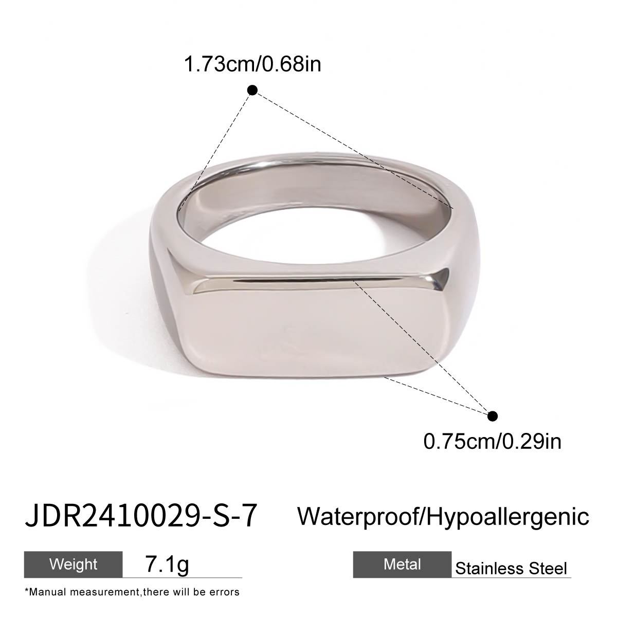 Stainless Steel Minimalist Square Bracelet, High-end, Niche Fashion Metal Clasp, Vintage Bracelet Accessory  JDR2410029-S-7