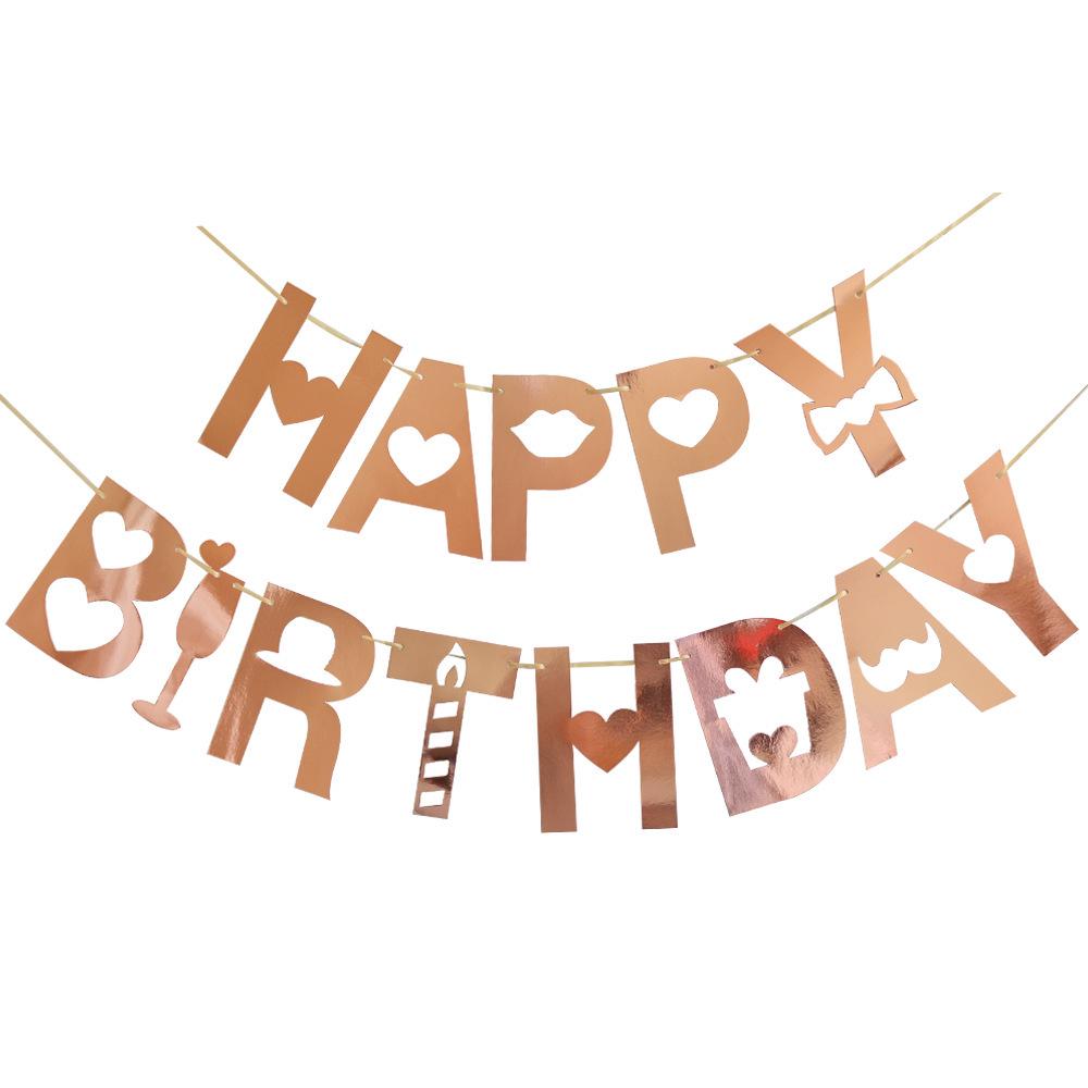 Hollow-Out Happy Birthday Bunting Decoration & Photo Props