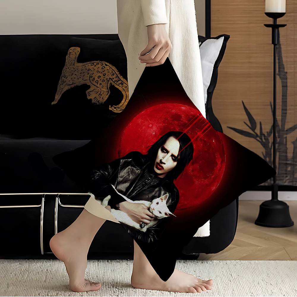 Classic Rock Band MMarilyn MManson Pillow Gift Home Office Decoration Bedroom Sofa Car Cushion Cover Case 45x45