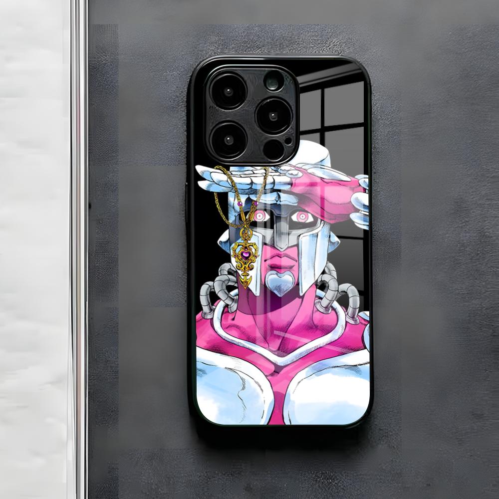 Funda de Teléfono JoJo's Bizarre Adventure Para IPhone 17 Air 16 E Pro Max 15 14 13 Mini 12 Pro 11 Max Plus Cubierta de Vidrio Negro