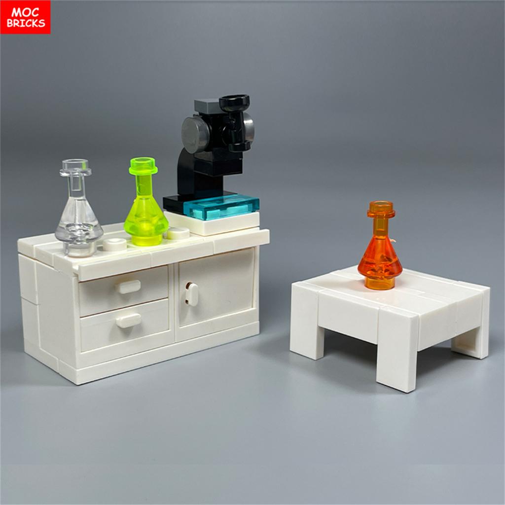 Non-Toxic Moc Bricks Operating Table Doctor Injection Syringe Hospital Emergency Medical Aid Scene Building Blocks Kids Mini Toys