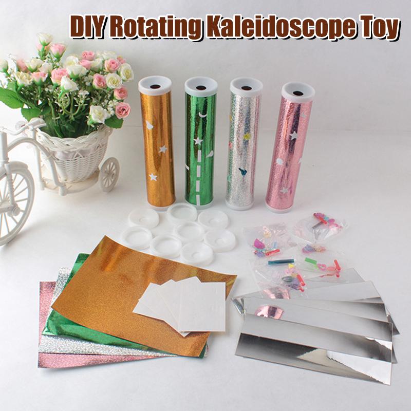 Diy Rotating Kaleidoscope Kits Scientific Experiment Teaching Tools Hands-Eyes Cooperation Educational Toys For Children Gifts
