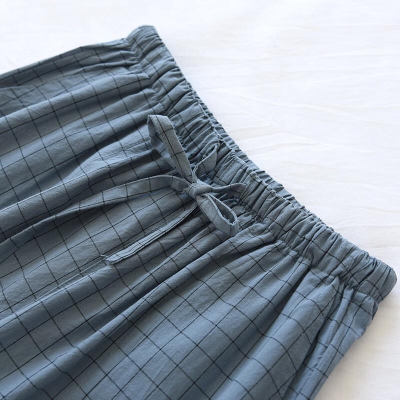 Langsha Men's Cotton Plaid Lounge Pants