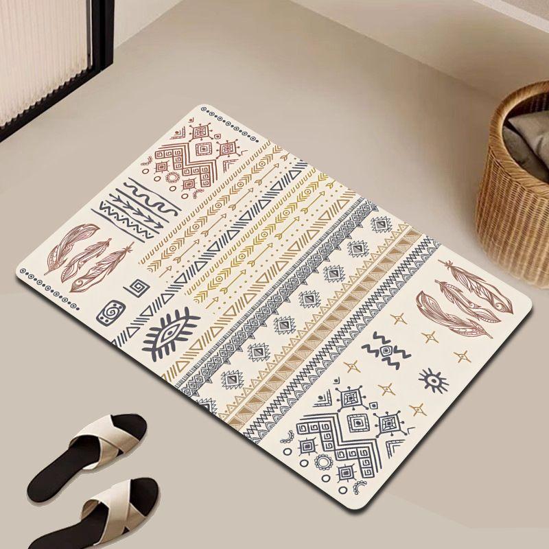 Diatom Mud Floor Mat Cross-border Minimalist Line Household Bathroom Water Absorption Fast Drying Wear-resistant Anti Slip