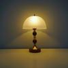 1pc Lampe de Table Nordique en Bois Massif Lampe de Chevet Luxe Haut de Gamme Décoration de Chambre Lampe de Table Verre Rétro Lampe de Nuit Créative
