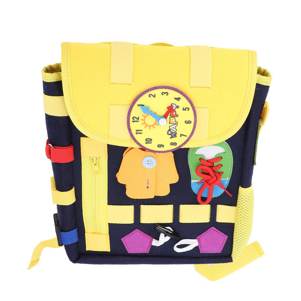Toddler Backpack with Buckles Felt Educational Learning Activity Sensory Backpack Large Capacity Bag