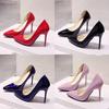 Pumps Women High Heel Shoes Fashion Patent Leather Sexy Pointed Toe Thin Heel Wedding Shoe