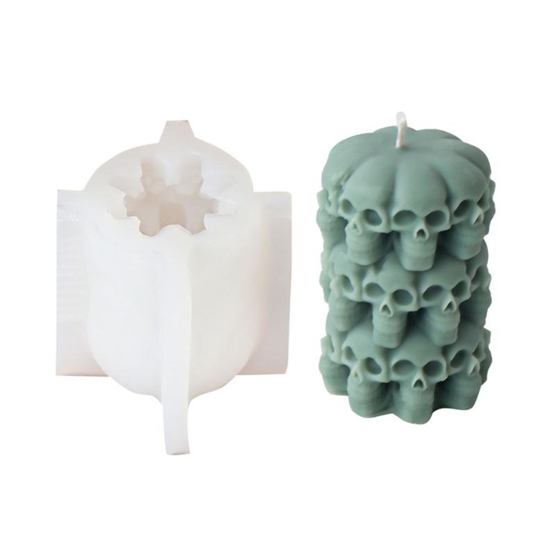 

Skeleton Head Silicone Molds for Candle Soap Gypsum Decorations, Halloween Candle Molds for Making Halloween Present