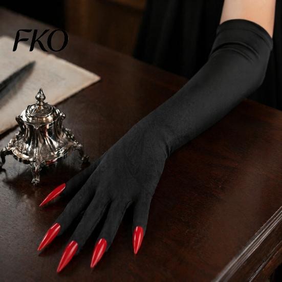 Scary Cosplay Handwear 1 Pair Halloween Ghost Claw Gloves, Long Fingernail Witch Costume Horror Character Hand Accessory, Dark Party Performance Prop