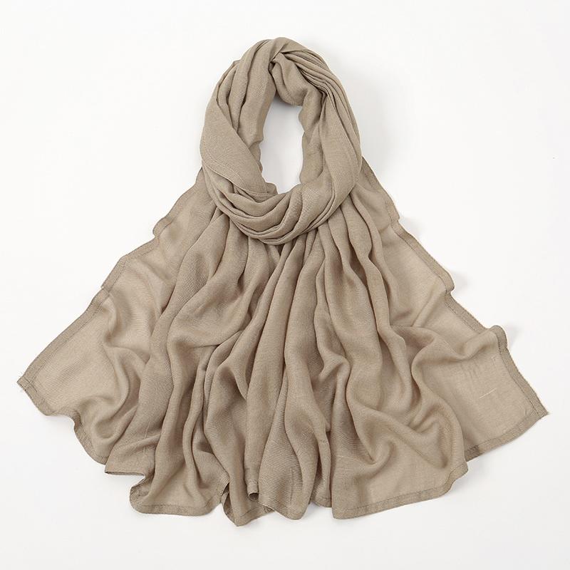 170*70cm Soft Cotton Modal Headscarf Muslim Rayon Hijabs for Women Solid Double Stitching Wide Edge Thin Plain Viscose Shawls