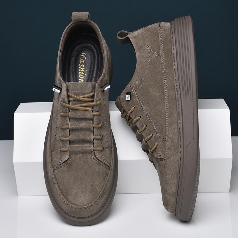 Fashion Suede Leather Casual Shoes for Men New Design Sneakers Fashion Driving Walking Tennis Shoes for Male Handmade Oxford Footwear