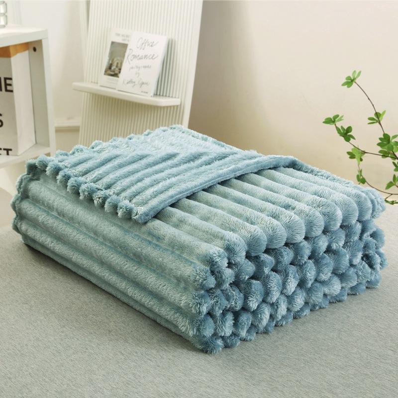 Flannel Rabbit Hair/rabbit Velvet Air Conditioning Nap Blanket - Modern Simple Four-season Universal