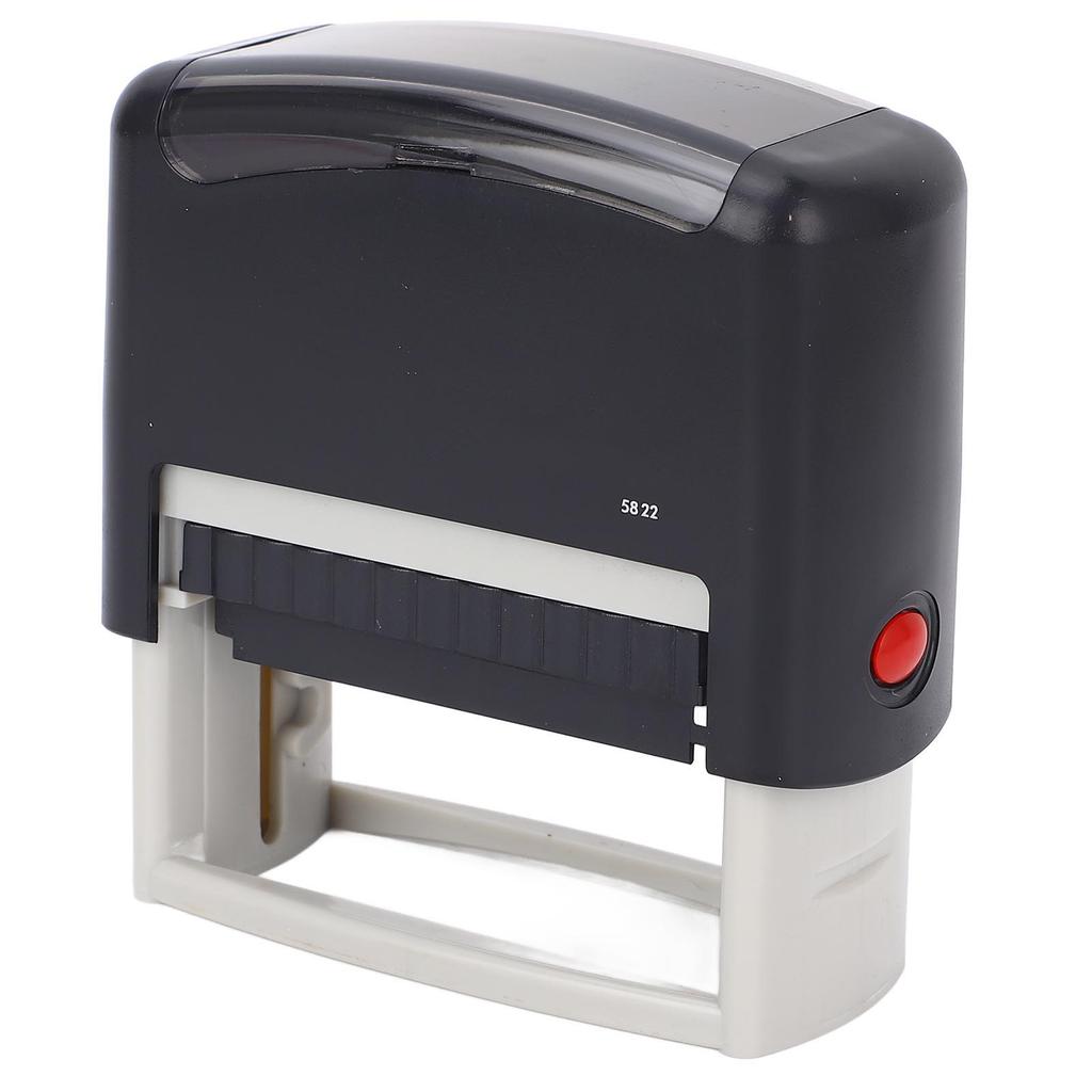 Self Inking Stamper Letter Number Symbol Refillable Automatic Press Stamper for Office School Home 58x22MM Black Shell
