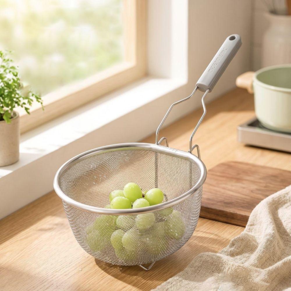 Hook Design Deep Frying Filter Heat-resistant Hot Pot Strainer Household Mesh Sieve Kitchen