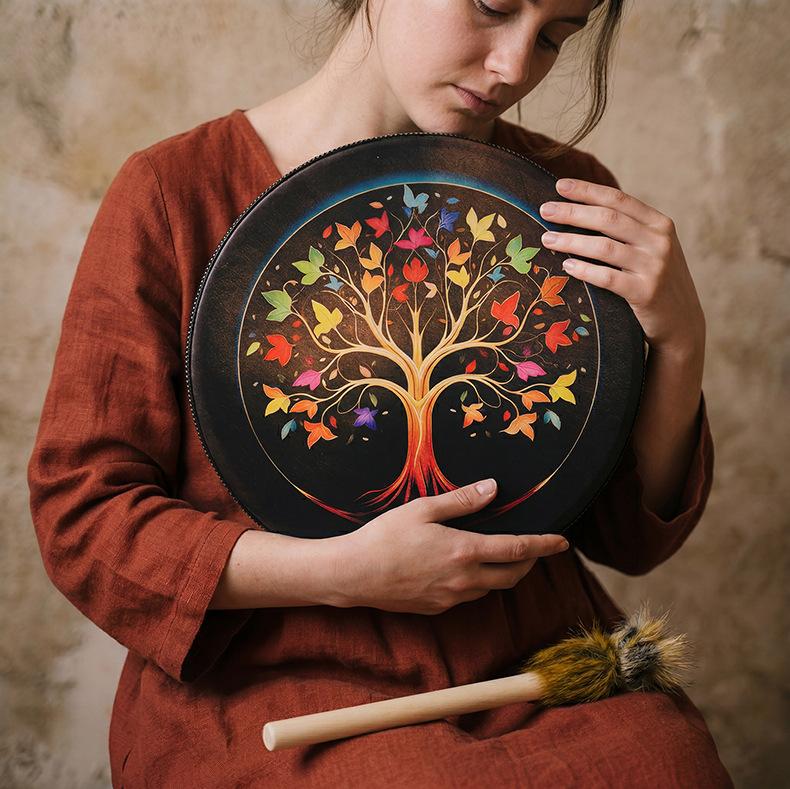 Boho Style Hand‑Beat Drum Home Decor for Entertainment Gathering
