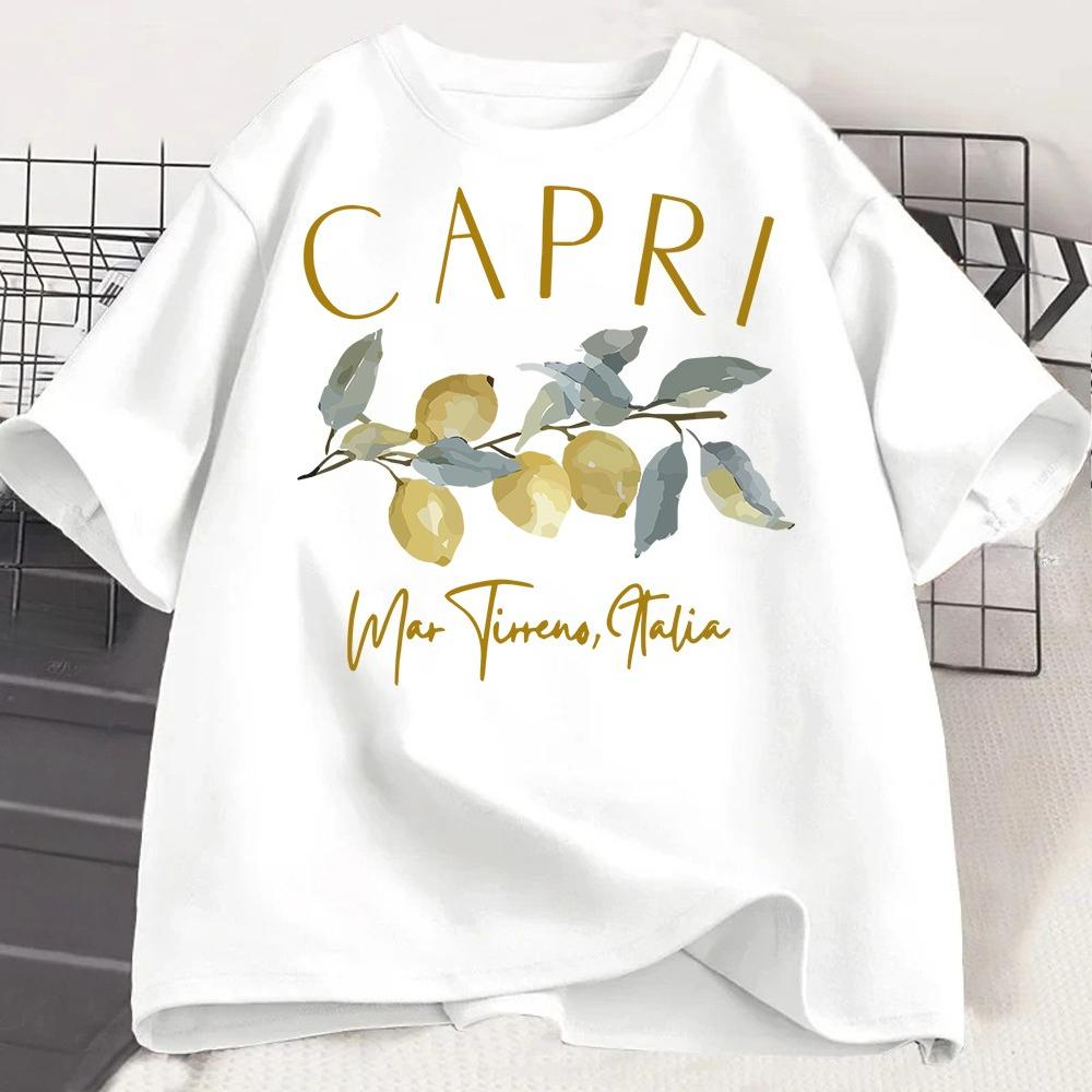 Lemon Letter Print Tshirt Short Sleeve Crew Neck Casual Top For Summer Unisex Kawaii Streetwear Graphic Tees Vintage Fruit Shirt