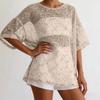 Womens Spring Tops Loose Fit Sequin Blouse Summer Shirts for Women Casual Crewneck Short Sleeve Womens Summer Shirts