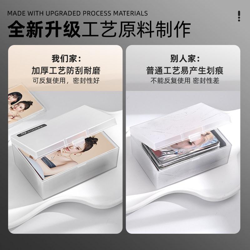 SINGBA Frosted Clear Flip Storage Box, Large Capacity Dustproof Organizer for Photocard Trading Cards, Stickers, Card Protectors