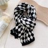 New Year's Christmas Red Rhombus Knitted Scarf Female Autumn and Winter Student Couple Warm Fashion Versatile Scarf