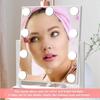 Lighted Vanity Mirror for Desk or Dorm Dimmable 9 LED Bulbs Makeup Mirror with 3 Color Lights Touch Sensor USB Powered Portable