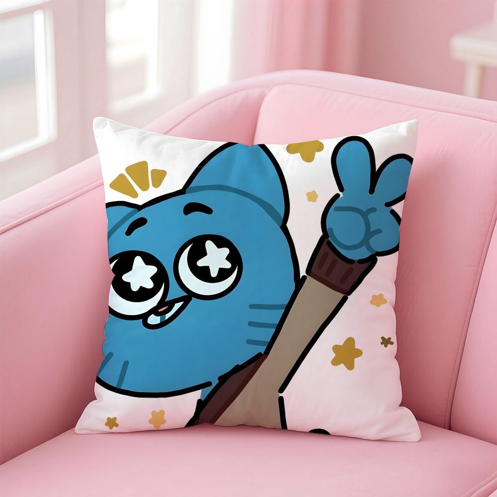 A-Animation The Amazing World of G-Gumball Cushion Cover Comfortable Reversible Pillow Cover Ideal for Car Sofa Bedroom & Beyond