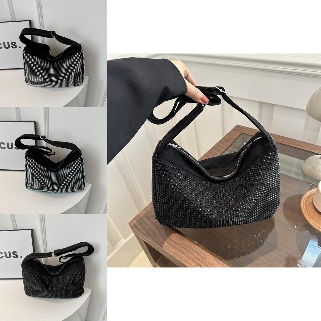 Trendy Stylish Tote Bag Casual Nylon Shoulder Bag For Women Versatile Daily Use In Black And Silver