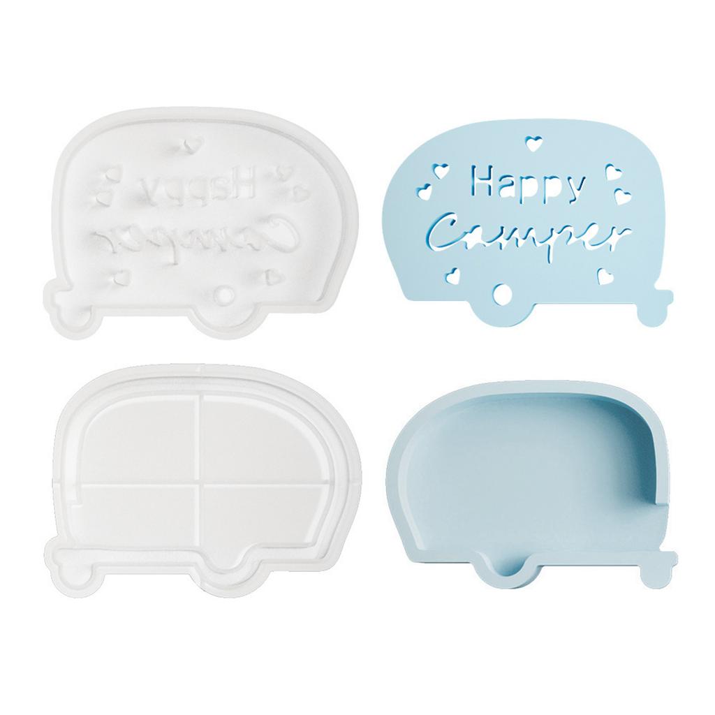 2Pcs Toy Bus Silicone Candle Holder Molds Silicone Tealight Stand Molds for Epoxy Resin Candlestick Tealight Holder