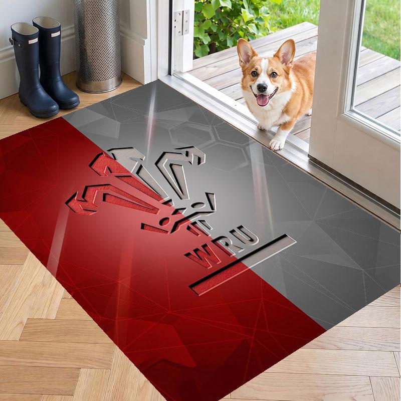 Soft Floor Carpet Wales Rugby Pattern Area Rug Decorative Mat For Home Room Decoration