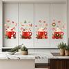 Self Adhesive Refrigerator Decor 2Pcs Christmas Hot Drinks Wall Stickers for Kitchen Cabinets, Self-Adhesive Art Holiday Fridge Decorations