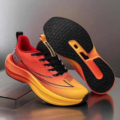 2025 Carbon Board Running Shoes Men's 2025 Spring Mesh Sports Shoes Men's Teenagers Junior High School Students Shock-absorbing Running Shoes
