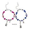 2Pcs Guitar Star Charm Bracelet Simple Beaded Bracelet Statement Jewelry Adjustable Wristband Couple Accessories