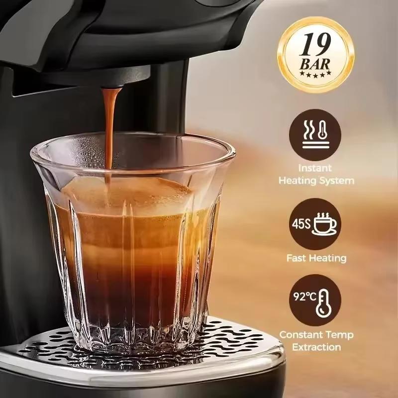MK-611 220V 19Bar 3in1 Capsule Coffee Machine Portable Office Commercial Small Household Italian American Coffee Pot For DG Nes Capsule