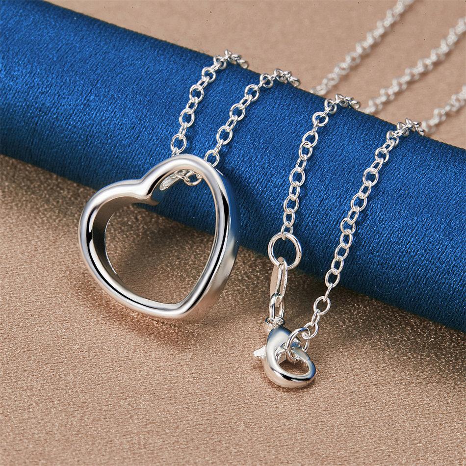 925 sterling silver 16-30 inch exquisite heart-shaped pendant necklace for women's fashion wedding jewelry accessories