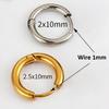 10pcs Stainless Steel Hoop Earrings Women Earrings Men Punk Hiphop Bijoux Gifts Fashion Gold Color Jewelry Piercing Accessory