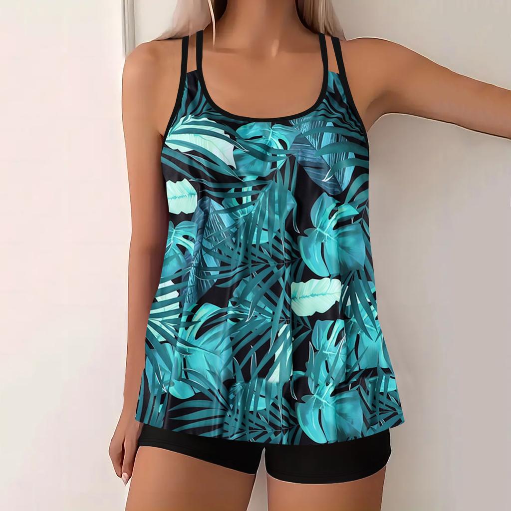 Plus Size Swimwear Women Tankini Beach Wear 2025 Sexy Bikini Set Print Two Piece Swimsuit Woman Bathing Suit Big Size Monokini