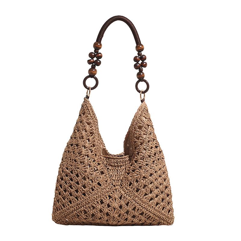 Pleciona torba ze słomy Nowa modna torba plażowa dużej pojemności Casualowa torba na ramię Crossbody