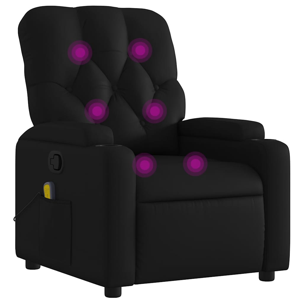 Massage Relax Chair Faux Leather Black