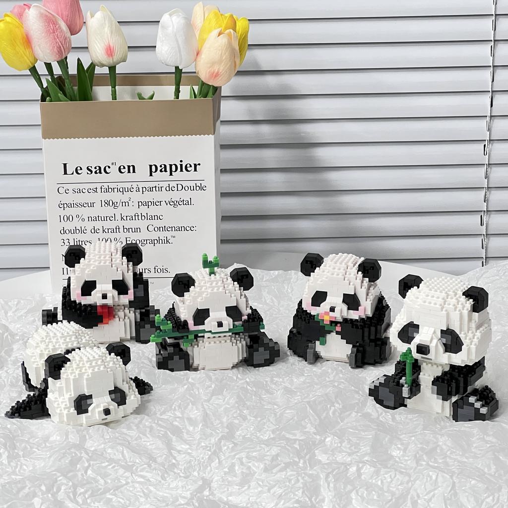 Chinesische Panda Bausteine für Mädchen von 6 bis 14 Jahren Kreative Mini-Bausteine Mikro-Bausteine Montagebausteine Spielzeug für Kinder