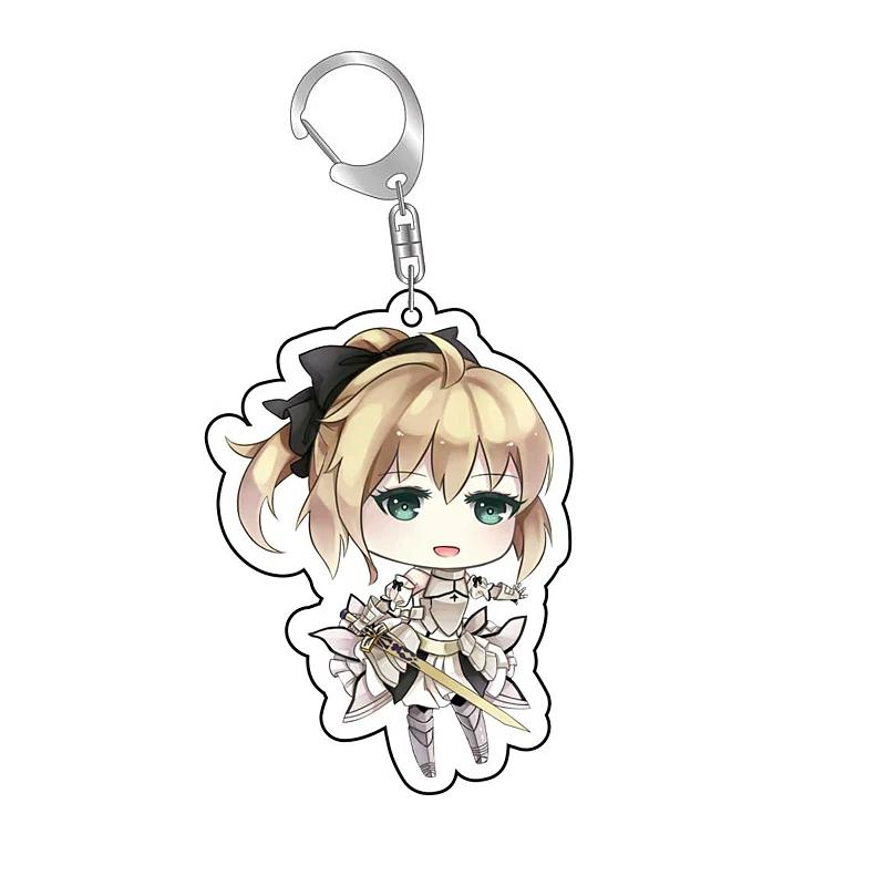 Fate Stay Night Tohsaka Rin Altria Pendragon Cute Cartoon Keychain Kawaii Keyrings Bag Parts & Trendy Gift