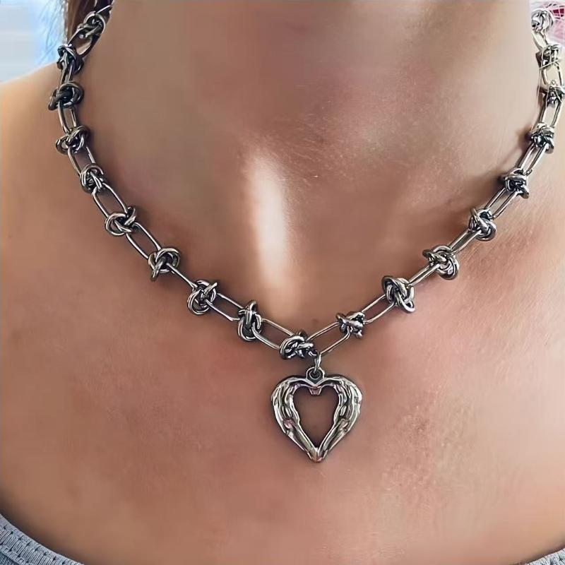 Cross Splicing Necklaces Hip-Hop Gothic Punk Style Wide Chain Collar Choker For Women Tassel Pendant Necklace