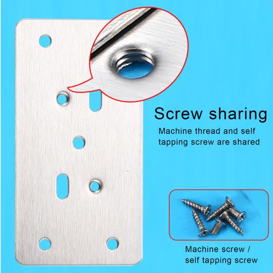 Hinge Repair Plate Rust-Resistant Multi-Hole Easy Installation Stainless Steel Flat Fixing Brace Bracket