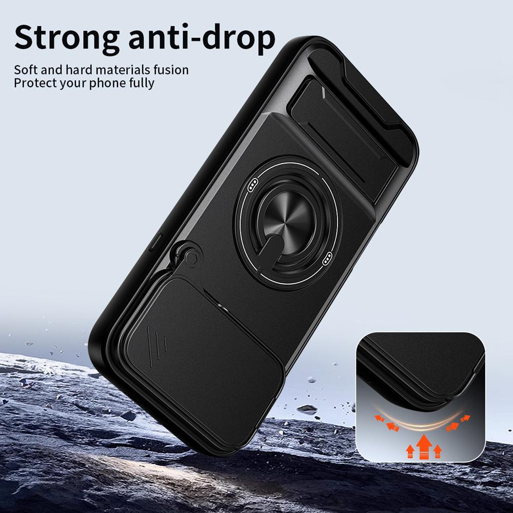 KEYSION Magnetic Phone Case for Infinix Note 60 Ultra 5G Slide Camera Protection Upright Stand 360° Ring Shockproof Back Cover
